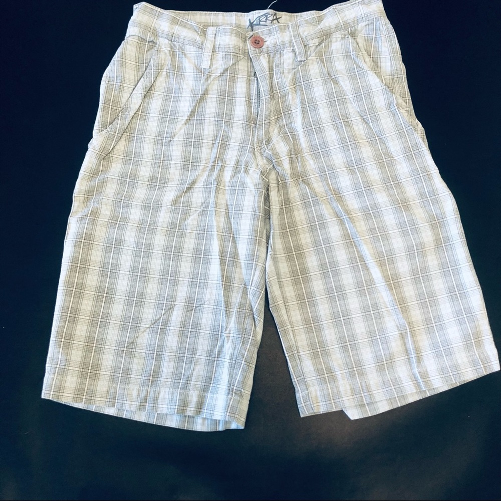 Kirra White and Grey Plaid Shorts - Boys 26
